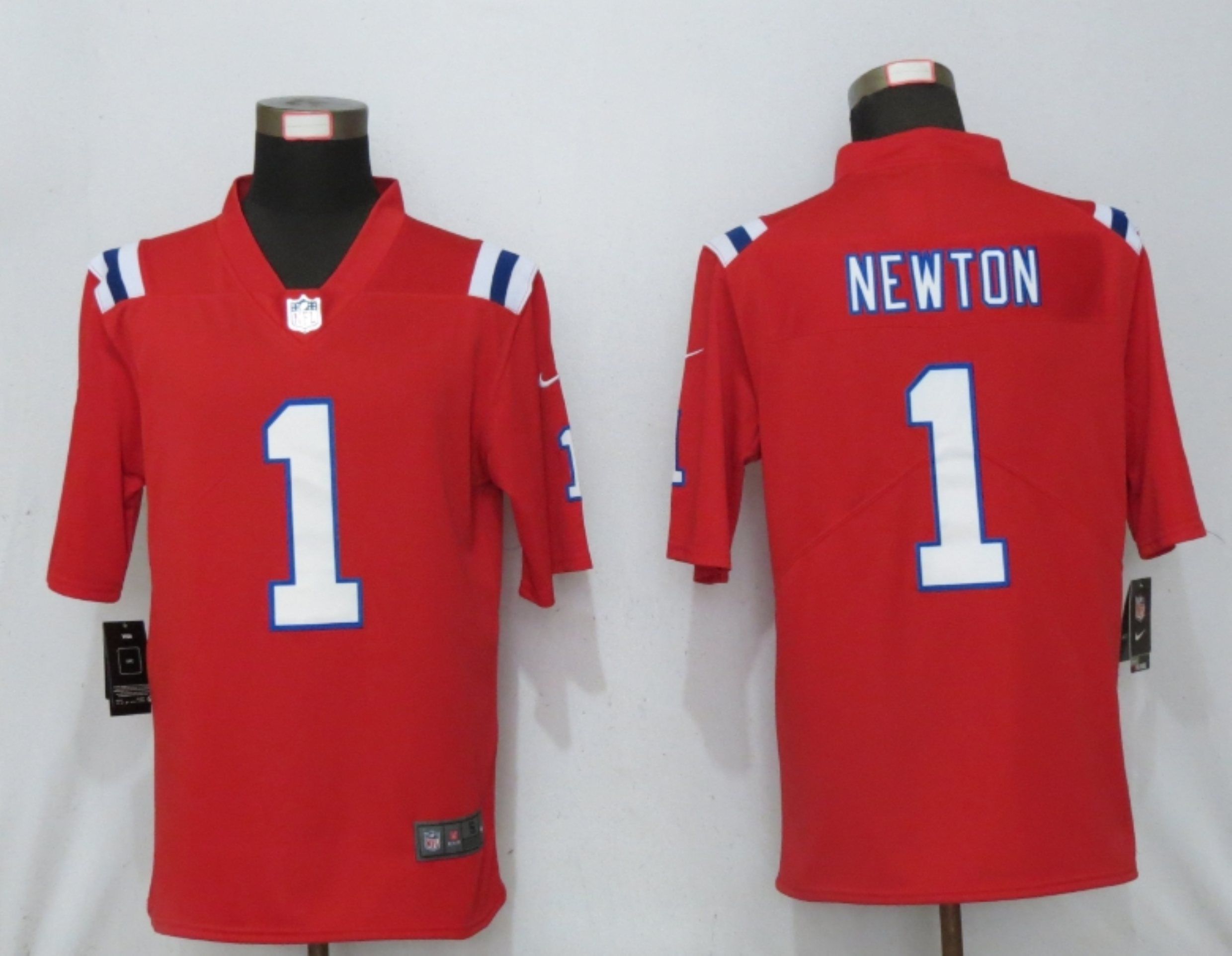 Men New England Patriots #1 Newton Red Game 2020 Nike NFL Jersey
